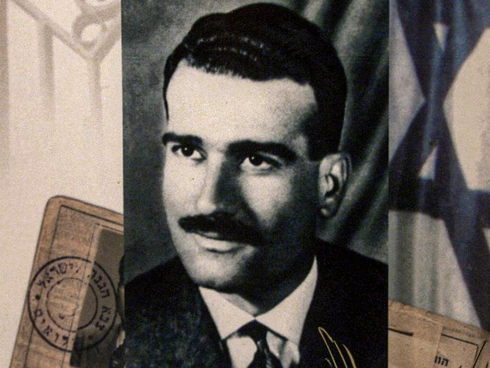 Un timbre-poste commémorant l'espion israélien Eli Cohen, qui a été exécuté par la Syrie à Damas en 1965
