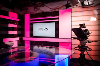 The newly built studio at the offices of the Israeli Public Broadcasting Corporation (Kan), in Tel Aviv, Israel.