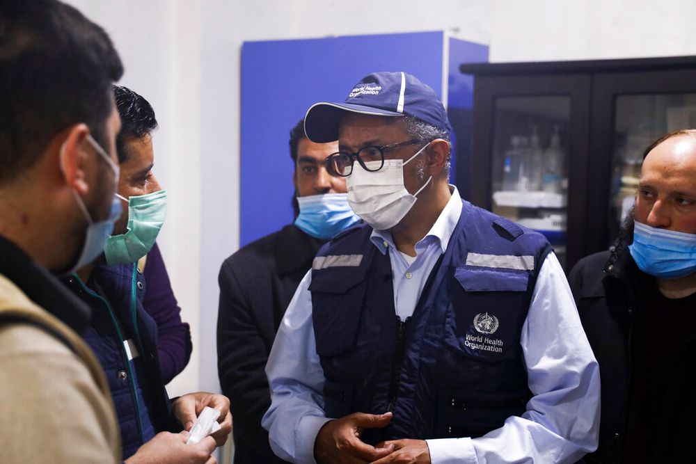 Tedros Adhanom Ghebreyesus, Director-General of the World Health Organization, visits a hospital in quake-hit northwestern Syria.