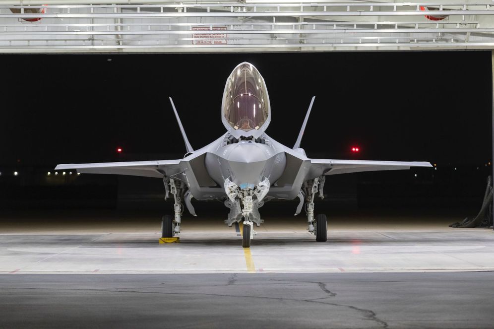 Lockheed Martin F-35 "Adir" aircraft at an air force base in Israel.