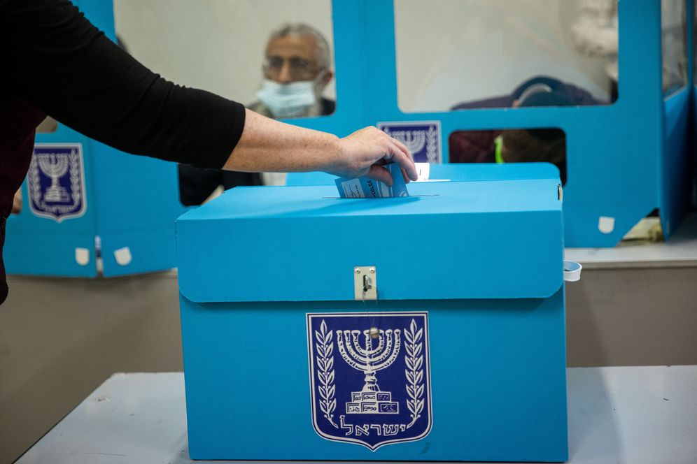 Polling station in Jerusalem, during the Knesset (Israeli parliament) elections, March 23, 2021.