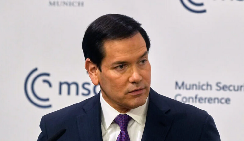 US Secretary of State Marco Rubio speaks at the Munich Security Conference in Germany on February 14, 2026.
