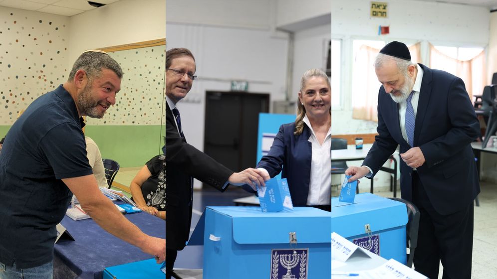 Courtesy election day Ofer Winter, Isaac Hertzog, Arieh Deri