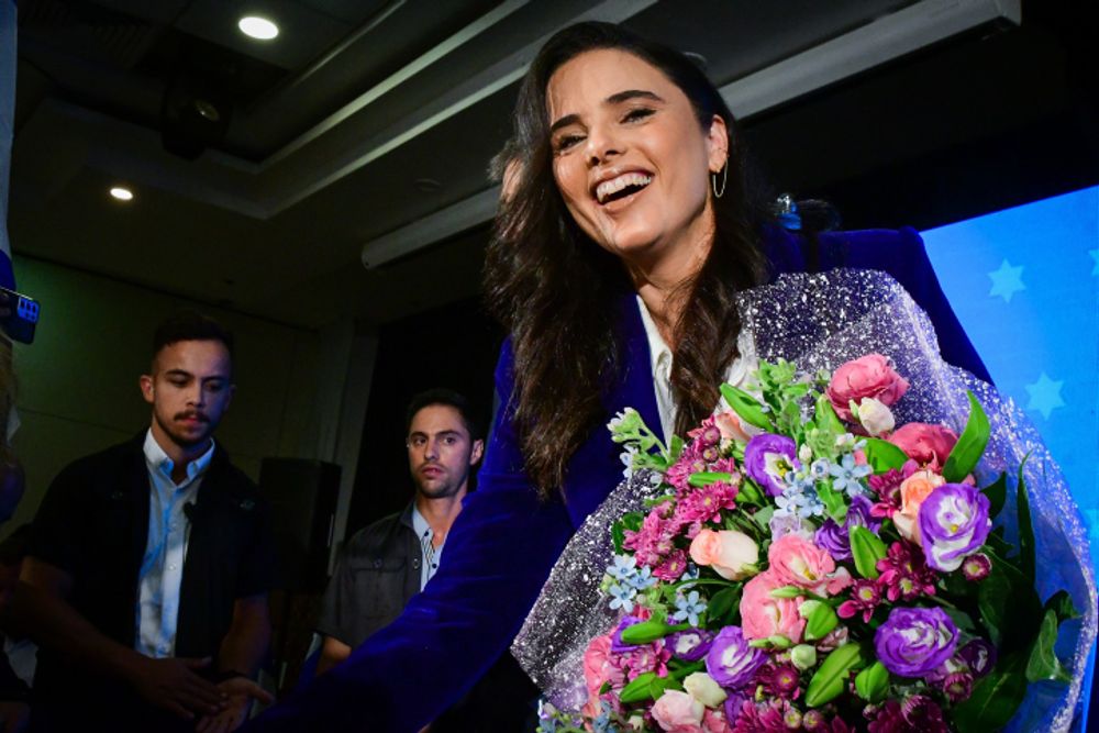 Israeli Interior Minister and head of the Yamina party Ayelet Shaked arrives to a press conference at Hamacabia Village in Ramat Gan, central Israel, on July 27, 2022.
