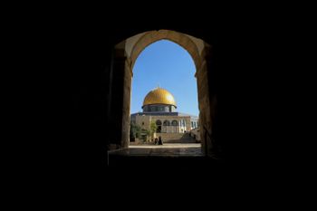 View of the Dome of the Rock at the Al Aqsa Mosque compound in Jerusalem's Old City, on December 14, 2021.