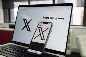 FILE - The opening page of X is displayed on a computer and phone, Oct. 16, 2023, in Sydney