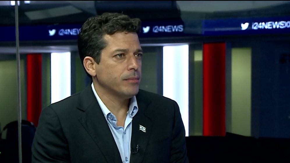 i24NEWS Screenshot Israel's Minister of Diaspora affairs and Minister for Social Equality Amichai Chikli sits down for an interview at i24NEWS Studios in Tel Aviv, Israel.