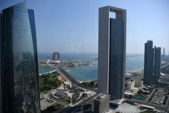 A general view taken on May 29, 2019 shows the sea front promenade in the United Arab Emirates capital of Abu Dhabi on May 29, 2019.
