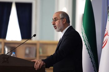 Iran's Foreign Ministry spokesman Nasser Kanaani holds a press conference in Tehran, Iran, on July 13, 2022.