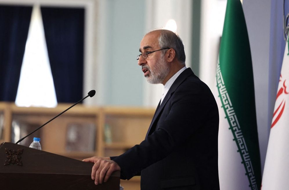 Iran's Foreign Ministry spokesman Nasser Kanani holds a press conference in Tehran, Iran, on July 13, 2022.