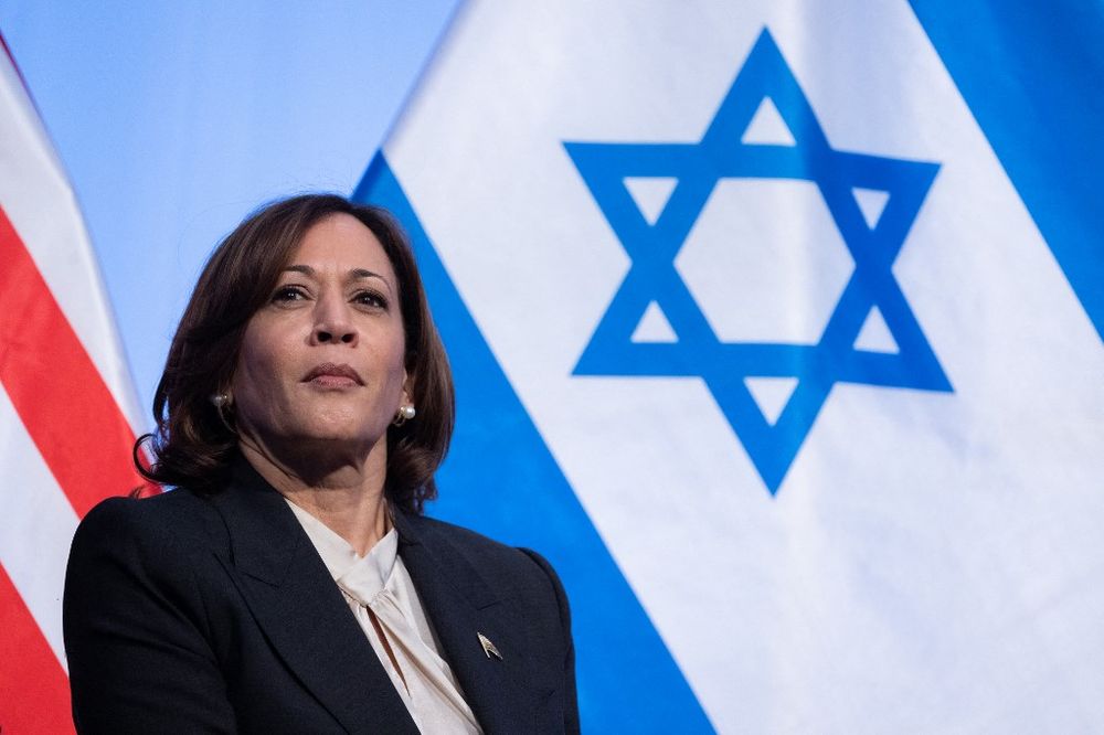 U.S. Vice President Kamala Harris attends Israel's Independence Day Reception, hosted by the Embassy of Israel to celebrate the 75th anniversary of the founding of the State of Israel, in Washington, DC, U.S.