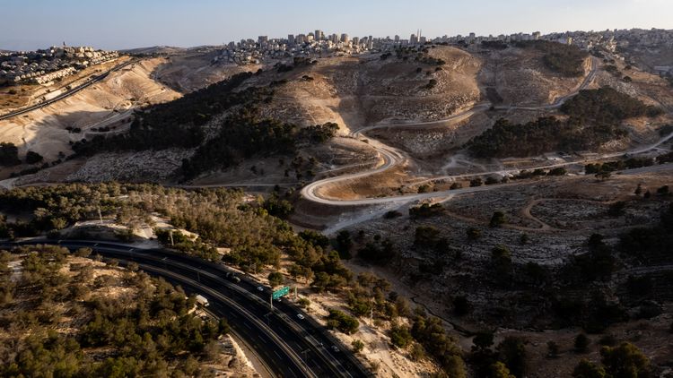Aerial view of the E1 area, outside Maale Adumim, October 25, 2025
