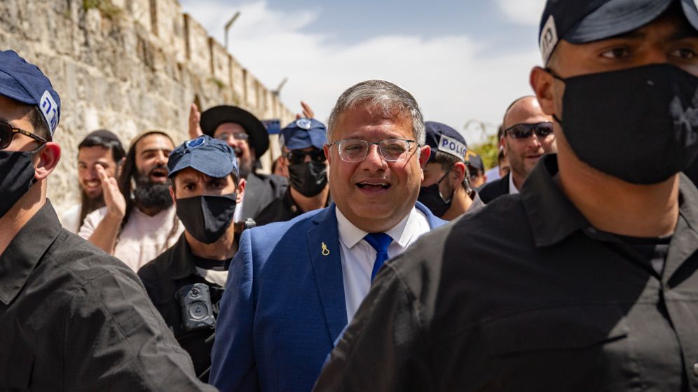 Minister of National Security Itamar Ben Gvir tours the Temple Mount in Jerusalem’s Old City during Jerusalem Day celebrations, May 14, 2026