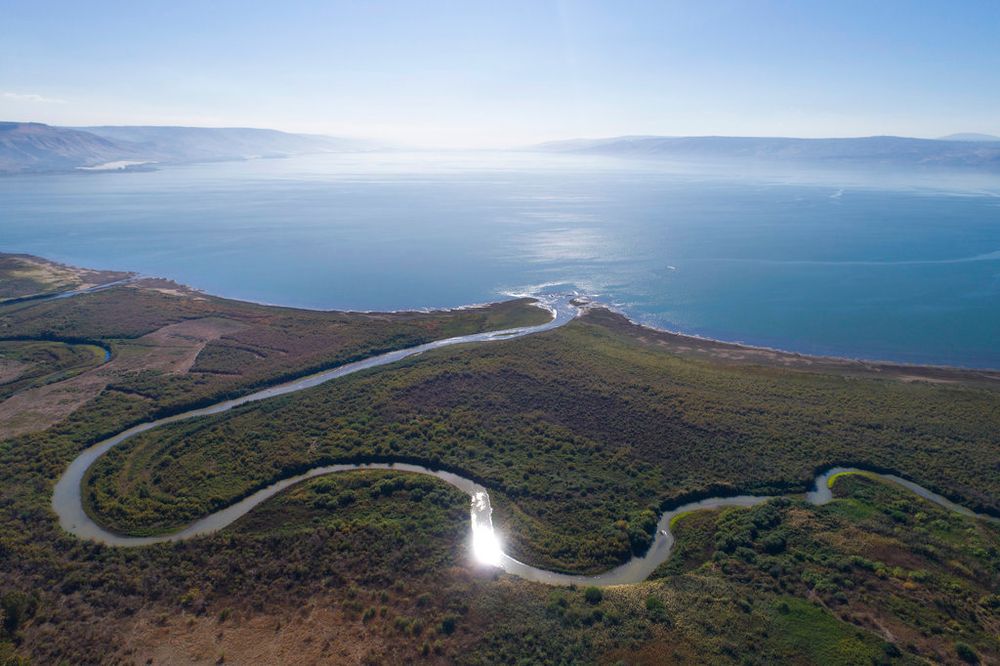 The Jordan River estuary of the Sea of Galilee near the settlement of Karkom, northern Israel, on December 8, 2017.