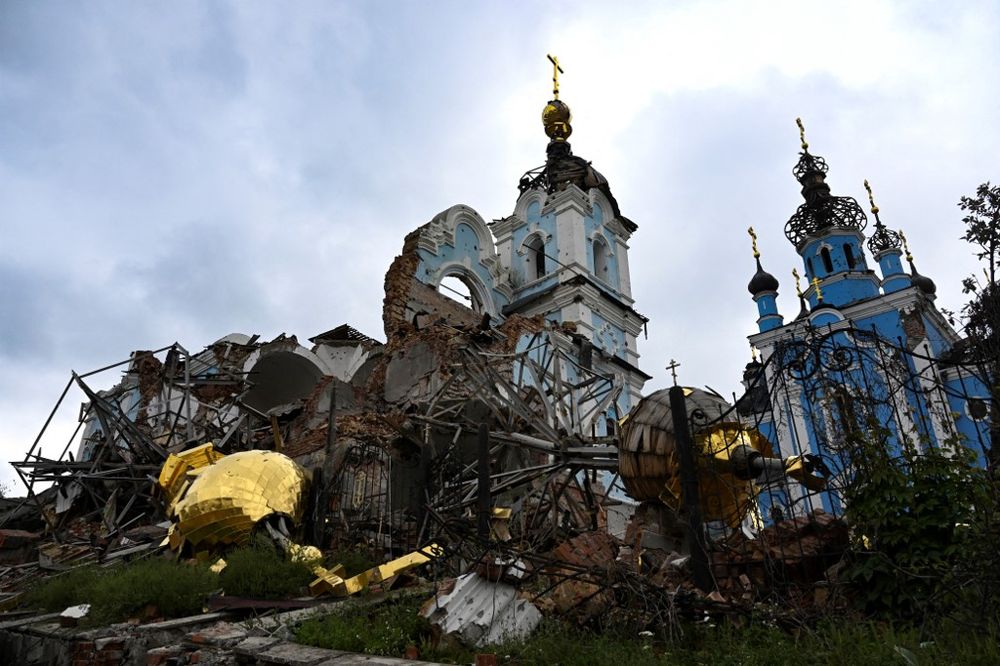 A view of destroyed churches in Bohorodychne village in Kramatorsk, Donetsk region, Ukraine, on September 13, 2022.