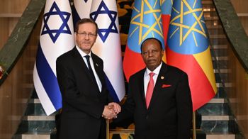 Le président Isaac Herzog et le président éthiopien Taye Atske Selassie à Addis-Abeba le 25.02.2026
