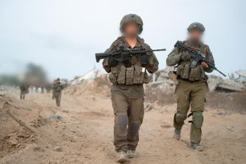 Israeli forces maneuvering in the Gaza Strip