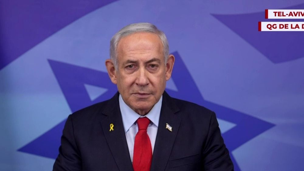 Prime Minister Benjamin Netanyahu addressing the Israeli public ahead of a cabinet vote for a ceasefire with Lebanon 
