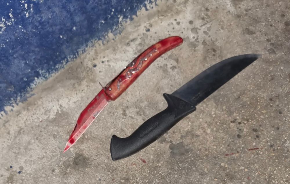 The weapon used in the Damascus Gate stabbing attack is shown in a photo released by Israel Police in Israel on May 8, 2022.