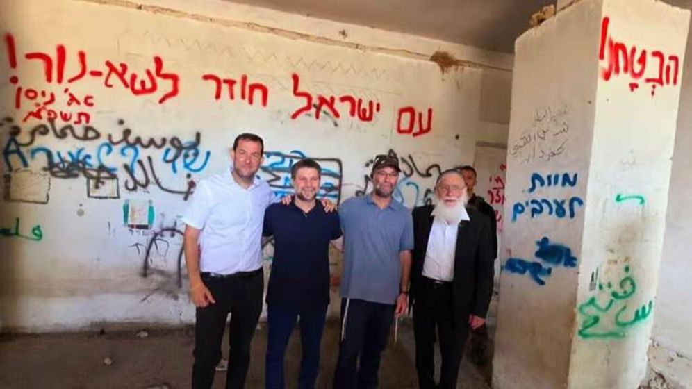 Betsalel Smotrich et Yossi Dagan à Sha-Nur, en Judée-Samarie