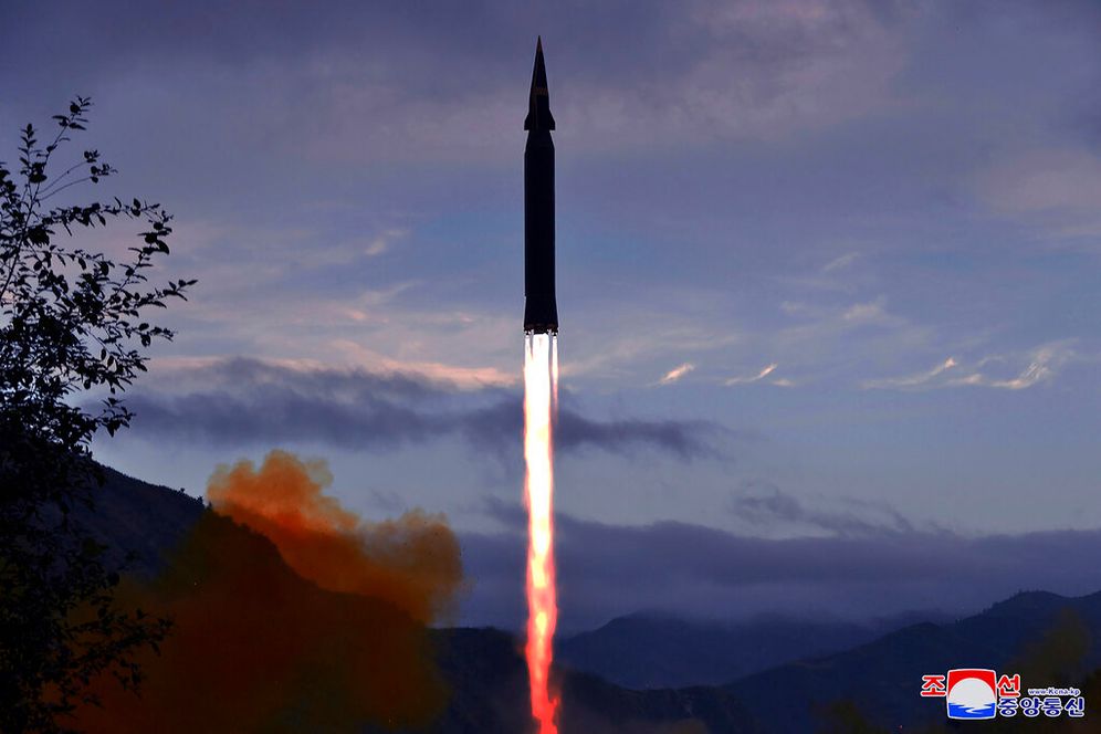 A hypersonic missile launched from Jagang Province, North Korea.