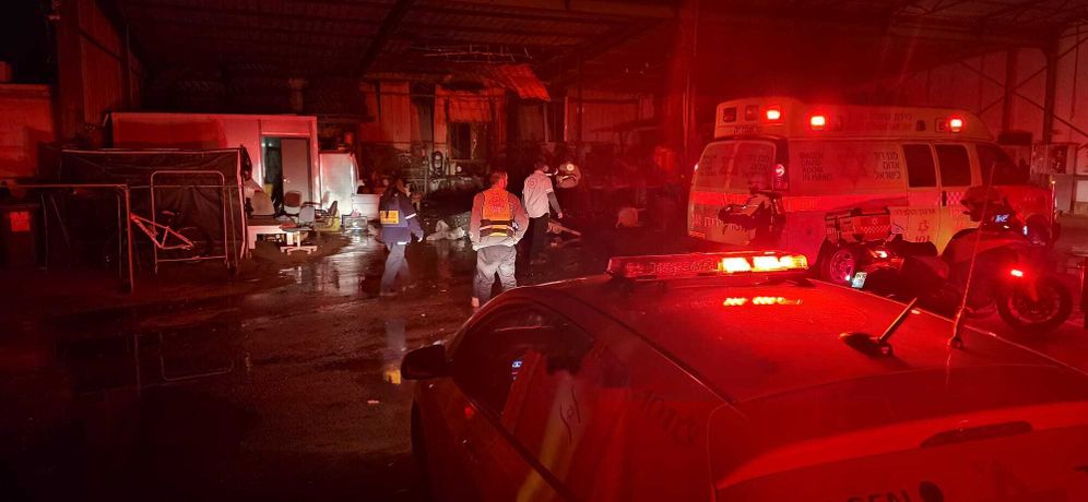 MDA Scene of missile impact at the Adanim agricultural community in central Israel