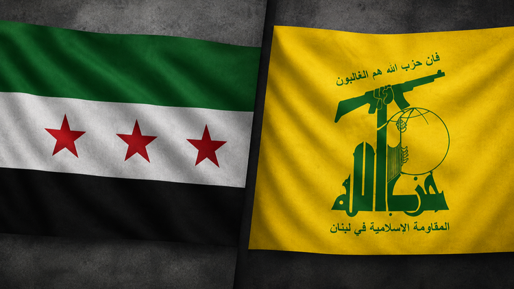 Illustration - Drapeau de la Syrie (à gauche) et du Hezbollah