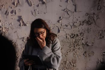 Former hostages and family members take a tour of Kibbutz Nir Oz in southern Israel