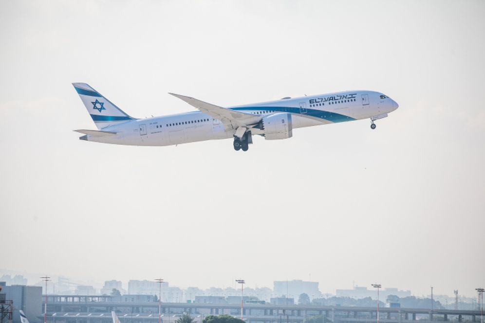 El Al flight takes off in Tel Aviv, Israel