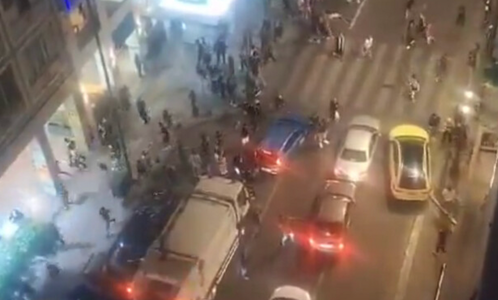 The riots outside the Brown hotel in Athen