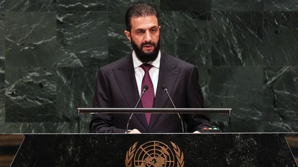 Le président syrien Ahmed al-Sharaa lors de la 81e session de l'Assemblée générale des Nations Unies, à New York, le 23.09.2026