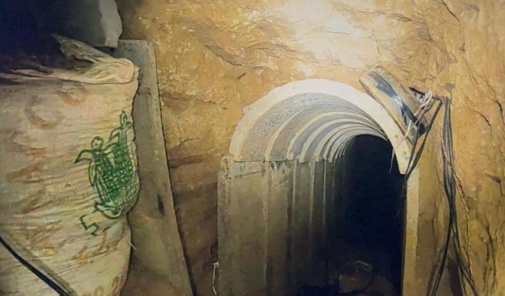 A file photo of a boobytrapped Hamas tunnel in the Gaza Strip