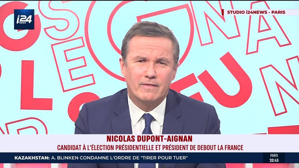Nicolas Dupont-Aignan sur i24NEWS, le 09.01.22