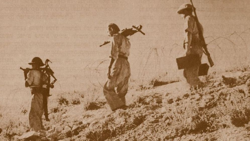 לוחמי הגדוד הראשון של הפלמ"ח בקרב משמר העמק, אפריל 1948 (למצולמים אין קשר לנאמר בכתבה)