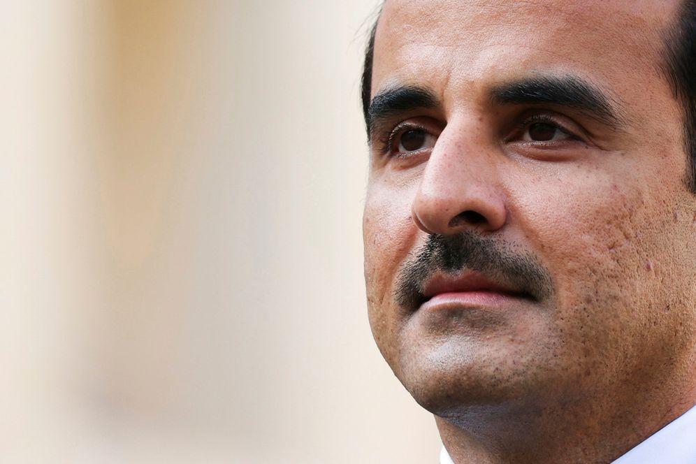 (Thomas Samson, Pool via AP) أمير قطر الشيخ تميم بن حمد آل ثاني