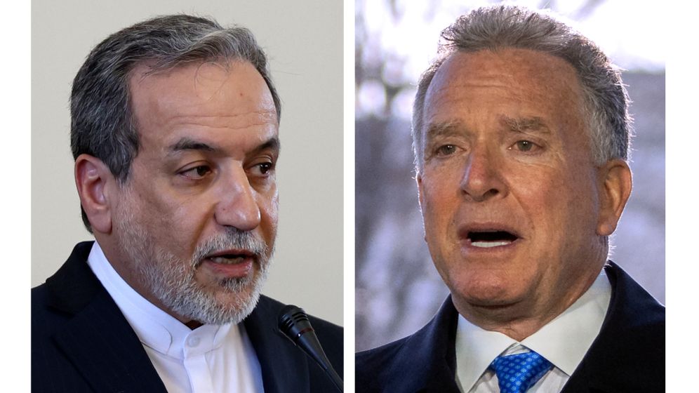 מימין, שליח טראמפ למזה"ת סטיב וויטקוף; משמאל: שר החוץ האיראני עבאס עראקצ'י, ארכיון