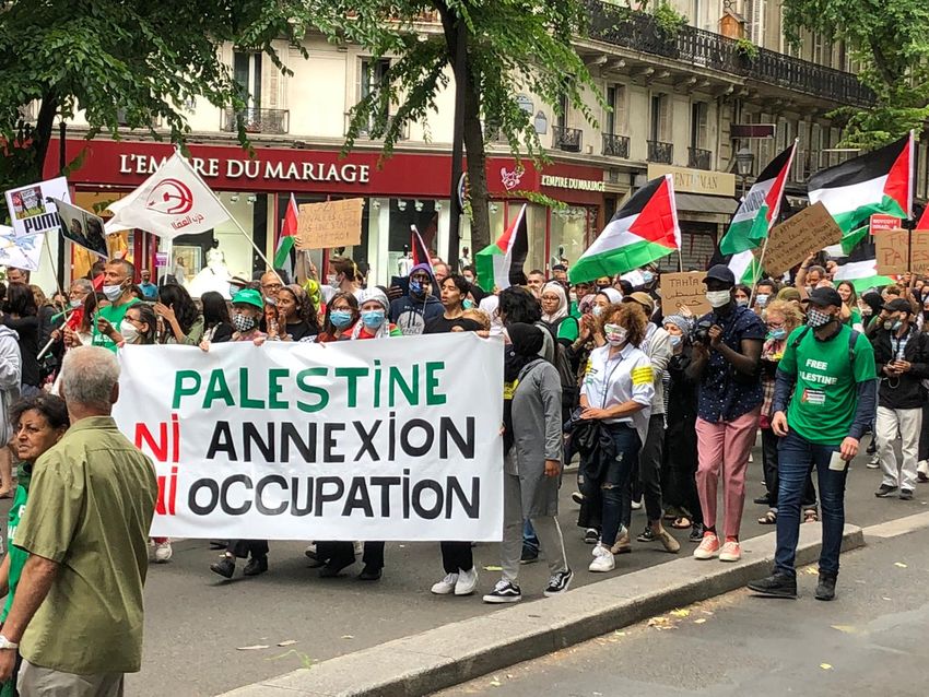 Manifestation contre l'annexion de pans de la Cisjordanie, à Paris le 27.06.20