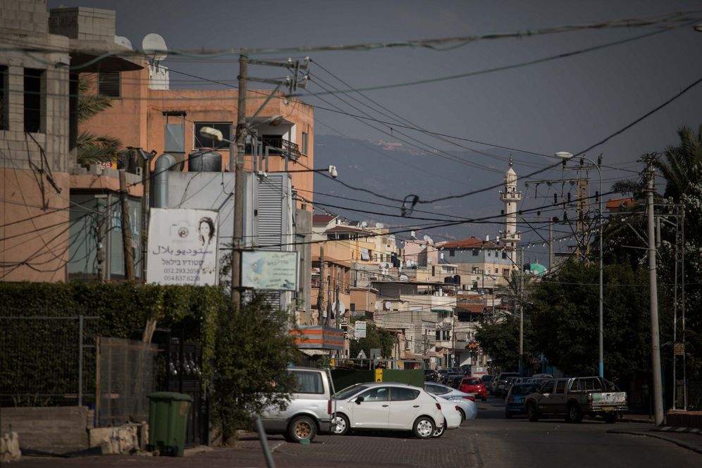 Hadas Parush / Flash90 View of the main road in the Arab-Israeli village of Majd al-Krum, near the northern Israeli city of Karmiel, on November 8, 2017.