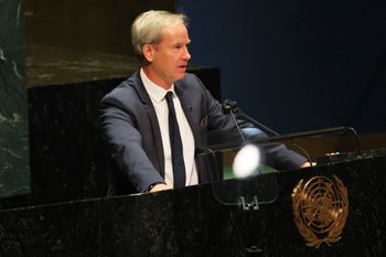 European Union Ambassador Olof Skoog at the United Nations headquarters in New York City, US, on March 23, 2022.