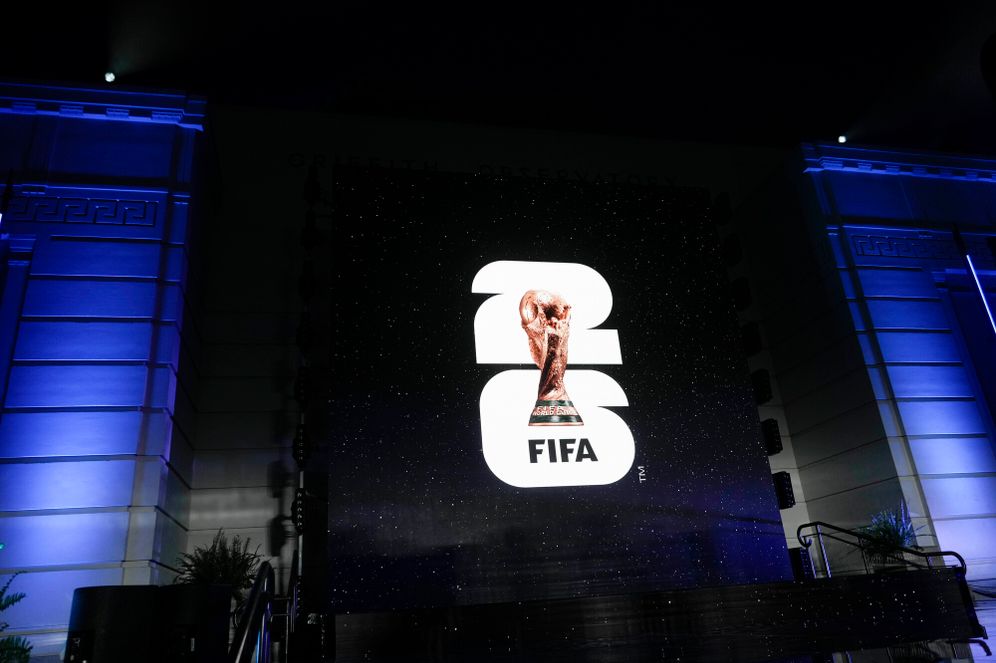 AP Photo/Jae C. Hong The logo for World Cup