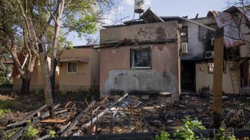 Une maison détruite au kibboutz Kissoufim suite à l'attaque du 7 octobre