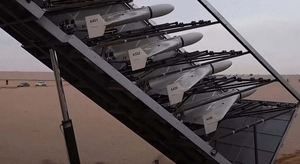 Explosive drones of the "Shahad-136" type that were prepared to be launched in the framework of an exercise that took place in Iran in December 2021