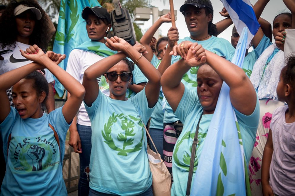 Demonstration of Eritrean women in Tel Aviv, demanding stronger action from the Israeli police against violence shaking their community.