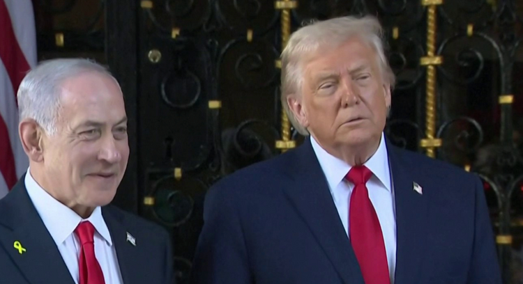Netanyahu and Trump at Mar-a-Lago in Florida