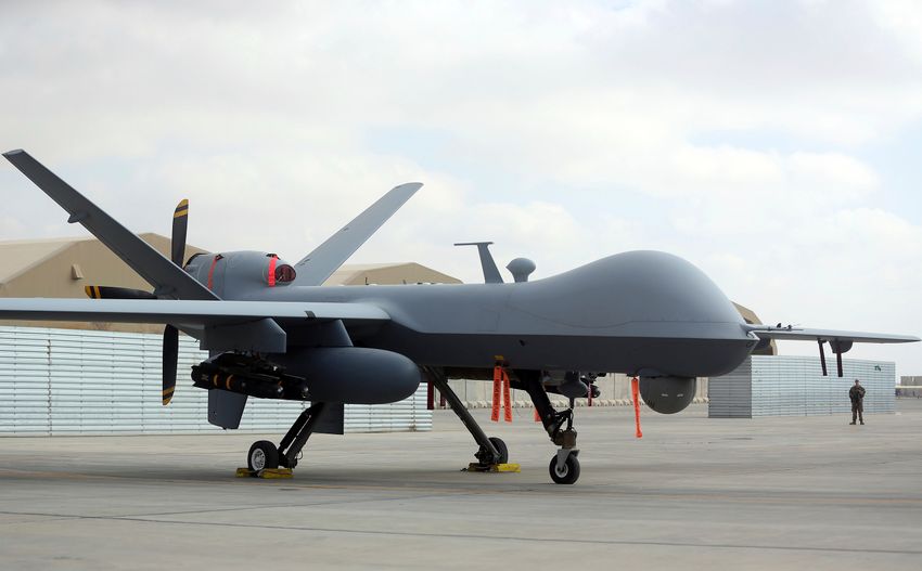 Illustration - un drone américain MQ-9 exposé à l'aérodrome de Kandahar, en Afghanistan, le 23 janvier 2018