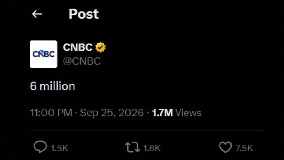 מתוך עמוד ה-X של CNBC "6 מיליון": הרשת האמריקנית CNBC בפוסט שנוטף מזילות שואה