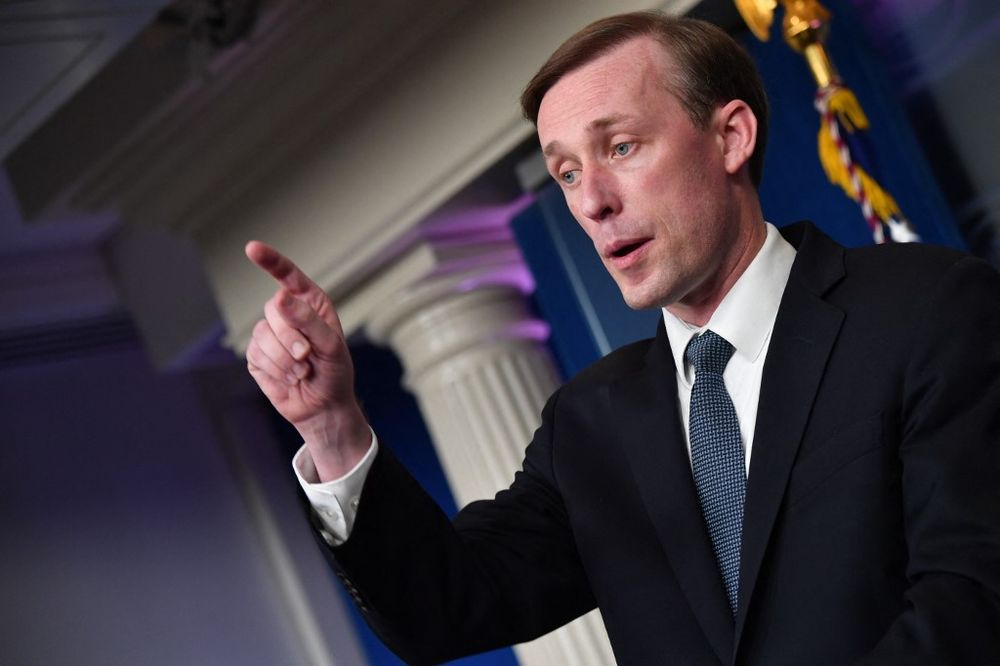 United States National Security Adviser Jake Sullivan takes questions during the daily press briefing in Washington, DC, United States, on December 7, 2021.