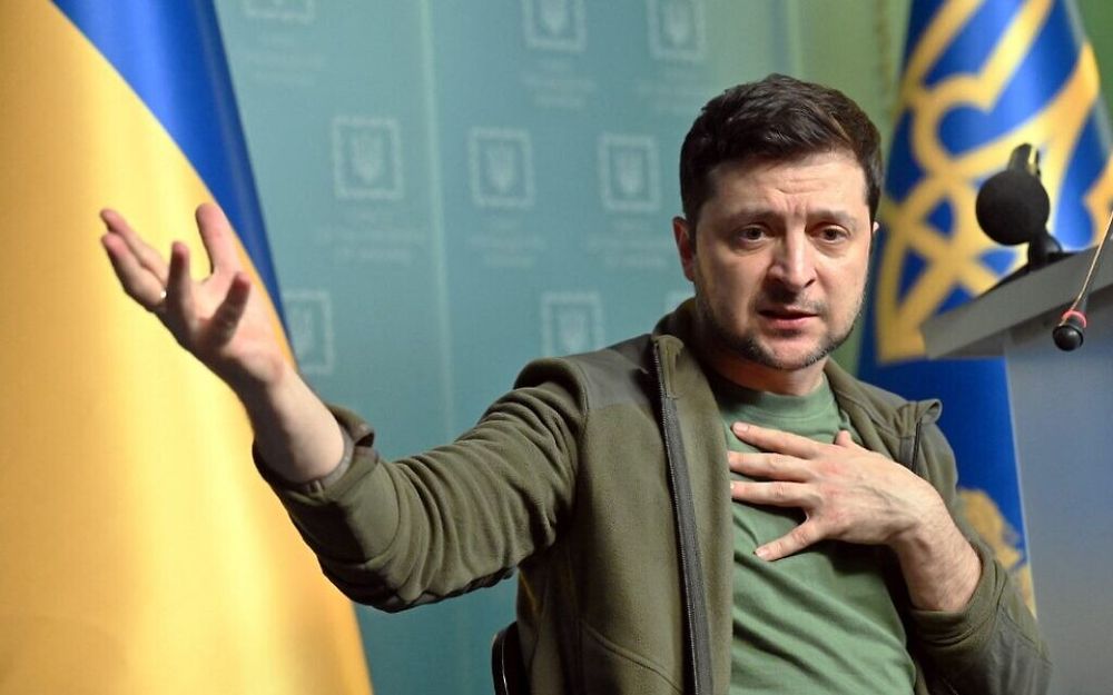 Ukrainian President Volodymyr Zelensky during a press conference in Kyiv, Ukraine on March 3, 2022.