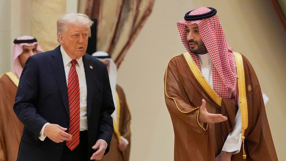 Archive - Le prince héritier saoudien Mohammed ben Salmane et le président américain Donald Trump