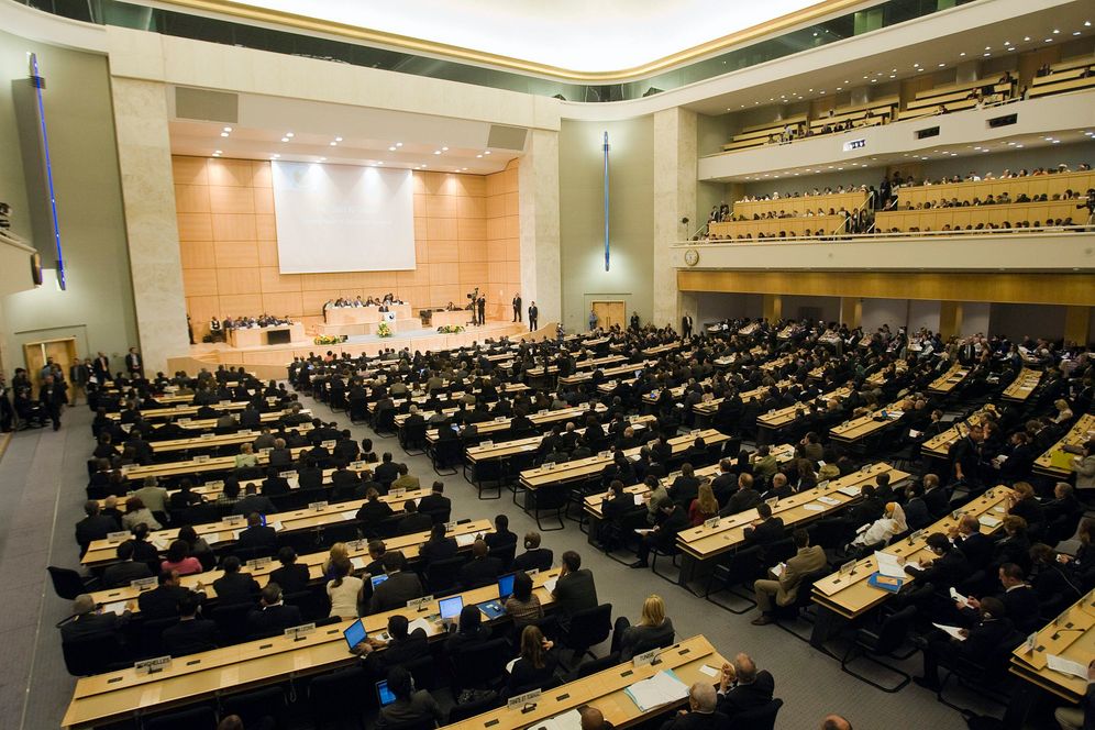 Ouverture de la Conférence de Durban (Durban II) au siège européen des Nations Unies à Genève, en Suisse, le 20 avril 2009